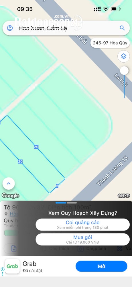 6,5 tỷ/100m2. BÁN ĐẤT THANH LƯƠNG 15 - HƯỚNG ĐÔNG NAM , HÒA XUÂN, Đà Nẵng