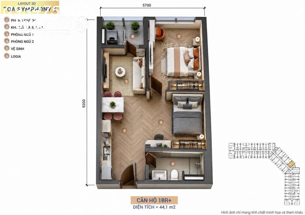  Bán căn hộ 1PN+ đẳng cấp tại tòa Symphony 5 – View sông Hàn & vịnh Đà Nẵng – chỉ từ 3,3 tỷ.