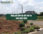 Bảng giá đền bù đất thổ cư mới nhất 2025