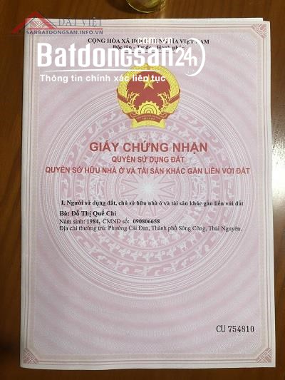 Cần Bán Đất Phường Thắng Lợi - TP Sông Công, Thái  Nguyên