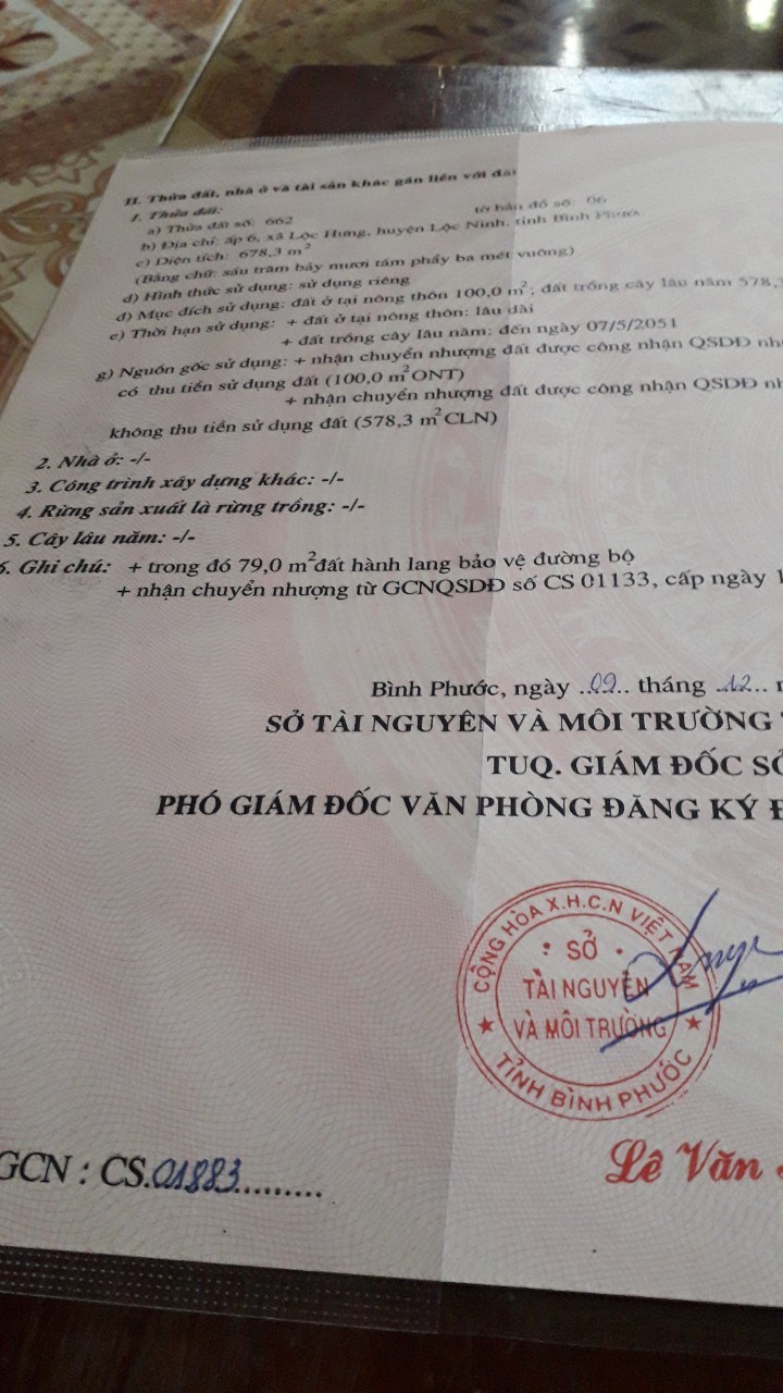 Chính chủ cần bán 2 lô đất rộng giá đầu tư tại Lộc Ninh Bình Phước