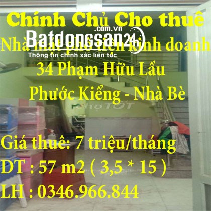 Chính Chủ Cho thuê nhà mặt phố tiện kinh doanh