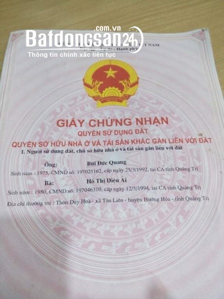 Chính chủ cần bán đất ở Huyện Hướng Hóa -tỉnh Quảng Trị