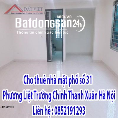 Cho thuê nhà mặt phố số 31 Phương Liệt, Trường Chinh, Thanh Xuân, Hà