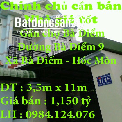 Chính chủ cần bán nhà giá tốt ở Bà Điểm 9 Hóc môn-Tp Hcm