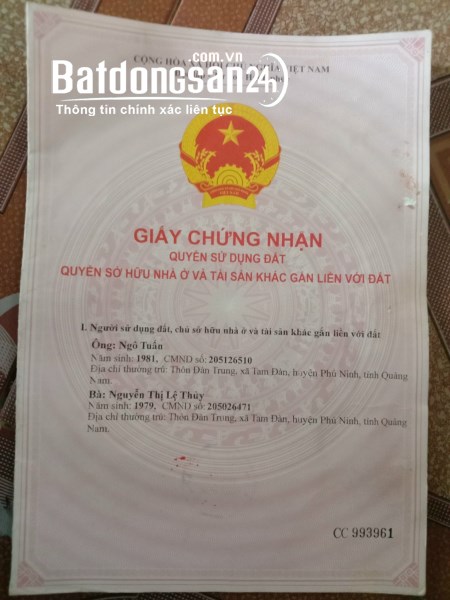 BÁN NHÀ TẠI HƯƠNG AN, H. QUẾ SƠN, QUẢNG NAM