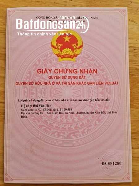 Chính Chủ Bán Lô Đất Rộng Giá Rẻ Vị Trí Đẹp Xã Nam Thượng Huyện Kim