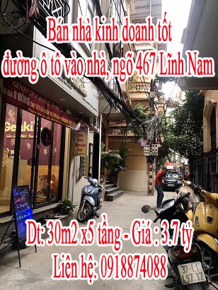 Bán nhà Kinh doanh tốt ngõ 467 Lĩnh Nam, Hoàng Mai, Hà Nội