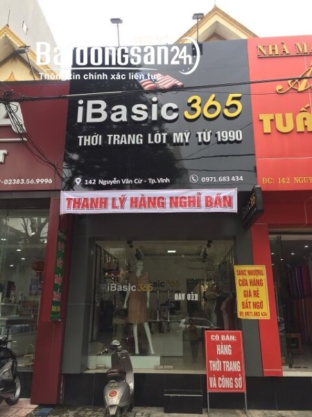 Chuyển nhượng cửa hàng số 142 Nguyễn Văn Cừ, TP Vinh, Nghệ An