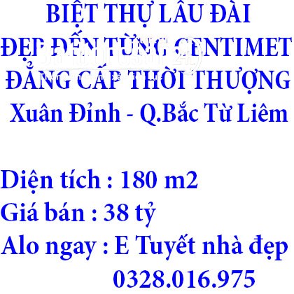 Cần bán BIỆT THỰ LÂU ĐÀI - ĐẸP ĐẾN TỪNG CENTIMET - ĐẲNG CẤP THỜI