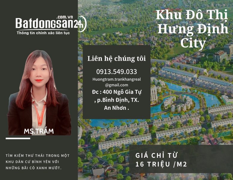 ĐẤT NỀN KHU PHỐ CHỢ HƯNG ĐỊNH CITY BẬT NHẤT TẠI TRUNG TÂM TX AN NHƠN