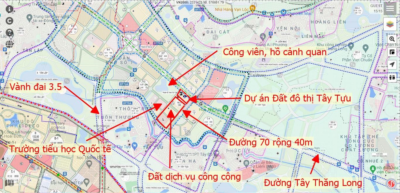 Bán lô đất đấu giá dịch vụ đường Tây Thăng Long, Bắc Từ Liêm, Hà Nội.