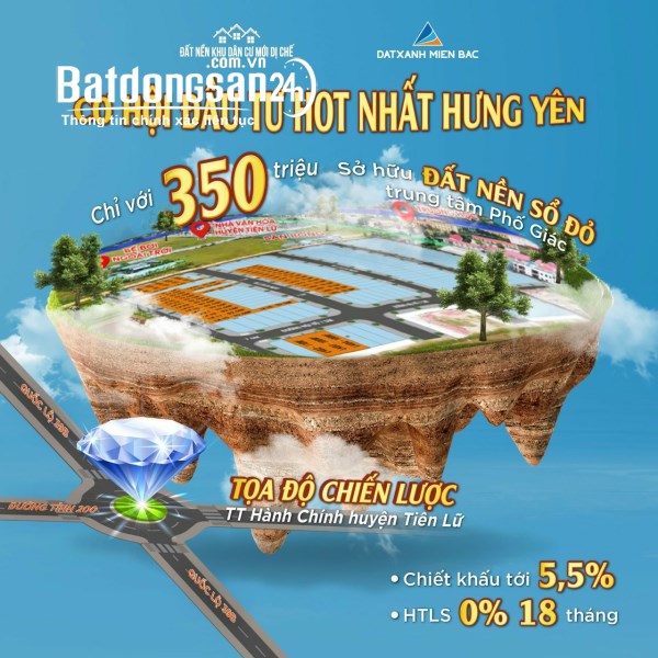 Chỉ với 350 Triệu sở hữu ĐẤT NỀN SỔ ĐỎ trung tâm Huyện Tiên Lữ - Hưng