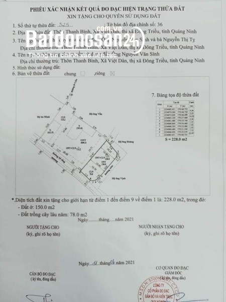 CHÍNH CHỦ BÁN ĐẤT Ở XÃ VIỆT DÂN, THỊ XÃ ĐÔNG TRIỀU, QUẢNG NINH