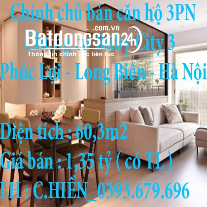 Chính chủ bán căn hộ 3PN Chung cư Ruby City 3 Phúc Lợi, Long Biên, Hà