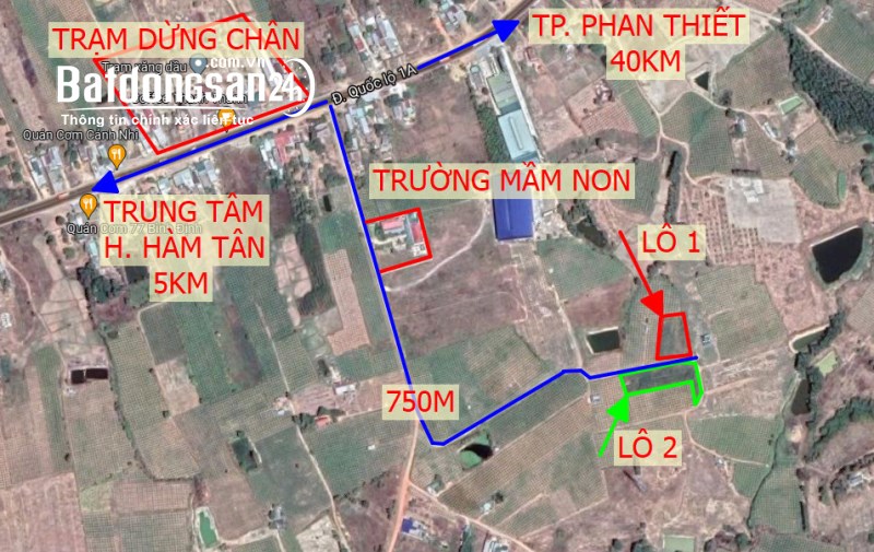 CẦN THANH LÝ 2 LÔ ĐẤT GẦN NHAU TẠI HUYỆN HÀM TÂN - BÌNH THUẬN