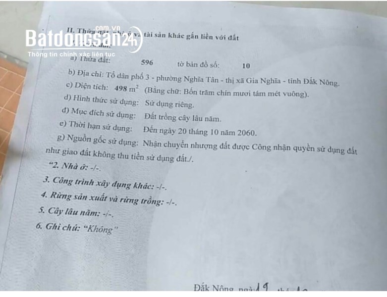 Cần Bán Lô Đất Đẹp Vị Trí Đắc Địa Tại  Phường Nghĩa Tân, Tp Gia