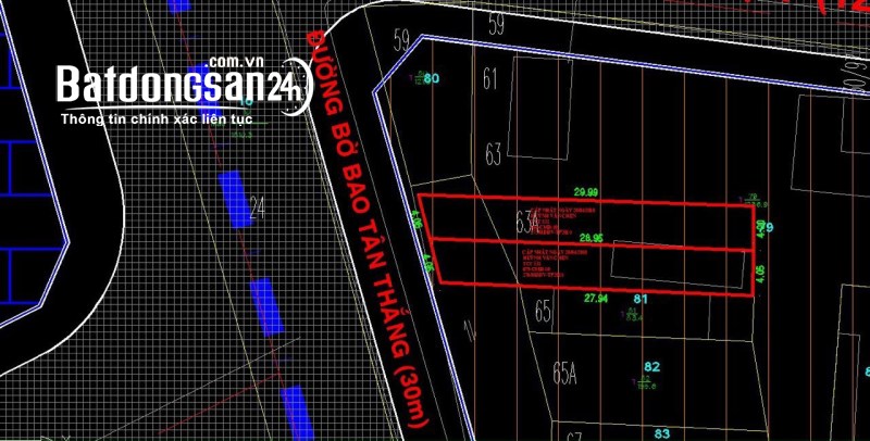 Chính chủ cần bán gấp 2 lô đất liền kề mặt tiền đường Bờ Bao Tân