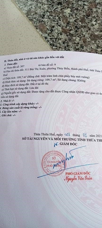 Bán đất và nhà vị trí đẹp tại Thủy Biều, TP Huế, Thừa Thiên Huế