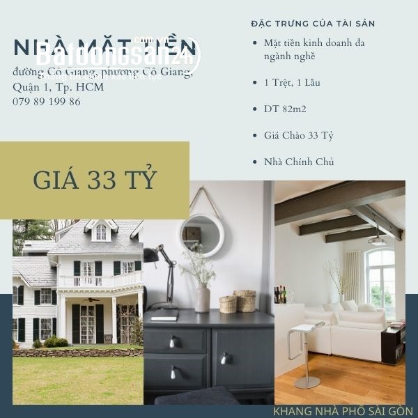 MẶT TIÊN KINH DOANH Cô Giang 82m2 Giá 33 tỷ QUẬN 1