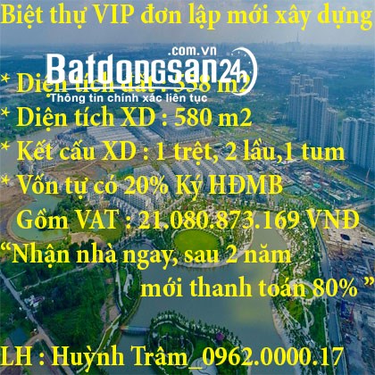 Biệt thự VIP đơn lập mới xây dựng