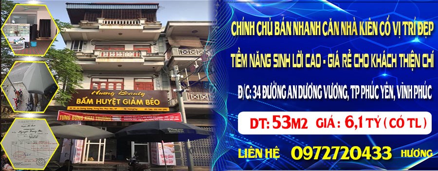 CC Bán Nhà Vị Trí Đắc Địa Đ. An Dương Vương TP. Phúc Yên Vĩnh Phúc-