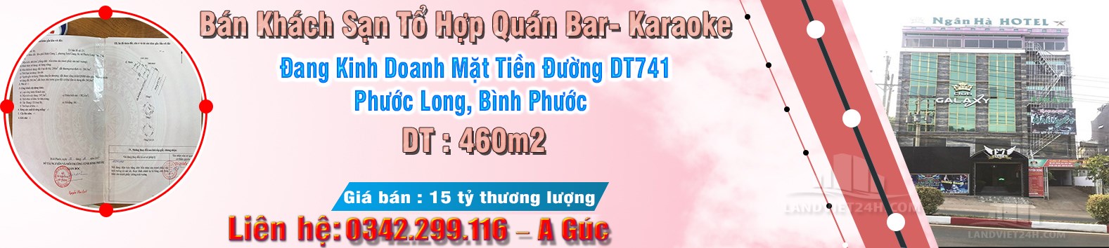 Bán Khách Sạn Tổ Hợp Quán Bar- karaoke Đang Kinh Doanh Mặt Tiền Đường