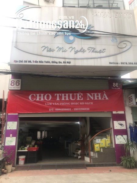 Chính chủ cho thuê MBKD tại Phố Trần Hữu Tước- Đống Đa