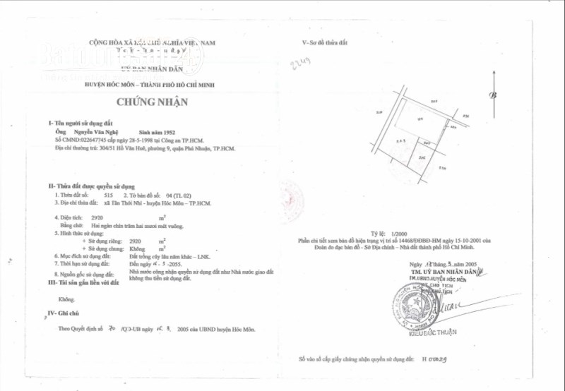 Chính chủ bán biệt thự nhà vườn rộng 2920m2 Tân Thới Nhì - Hóc Môn.