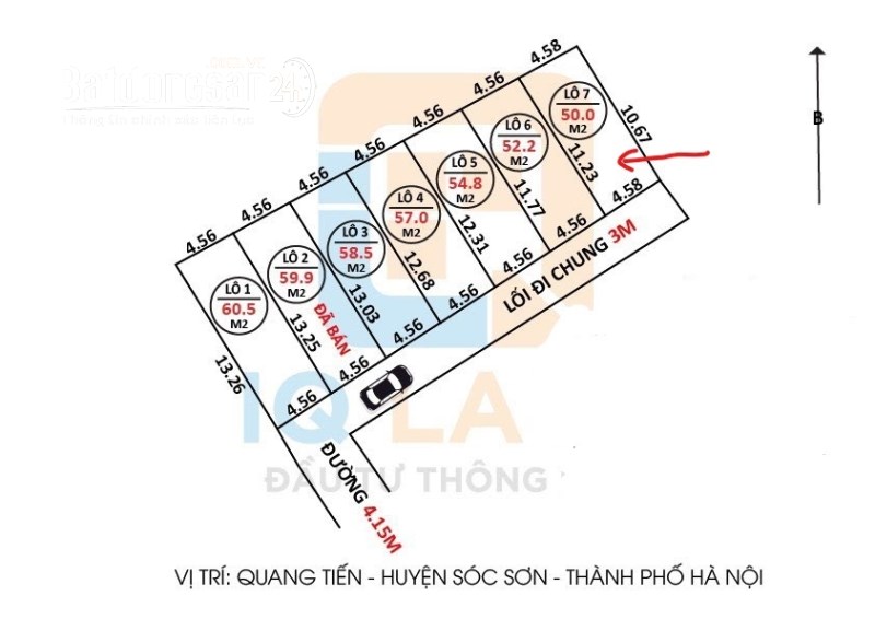 540tr sở hữu ngay 50m2 đường oto tại Quang Tiến – Sóc Sơn