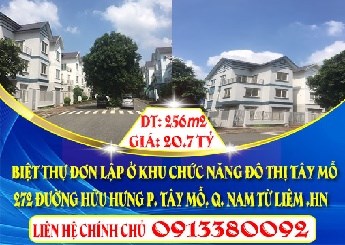 Chính Chủ Bán Biệt Thự Đơn Lập Khu Chức Năng KĐT Tây Mỗ- Giá Ưu Đãi