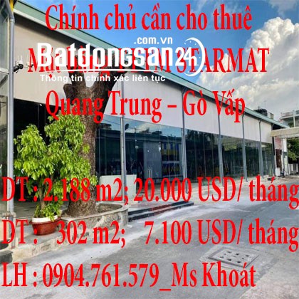 Chính chủ cần cho thuê Mặt bằng TTTM STARMAT Quang Trung – Gò Vấp –