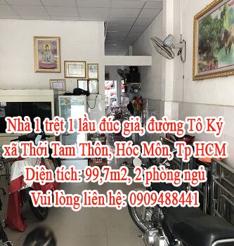 Nhà 1 trệt 1 lầu đúc giả, đường Tô Ký, xã Thới Tam Thôn, huyện Hóc