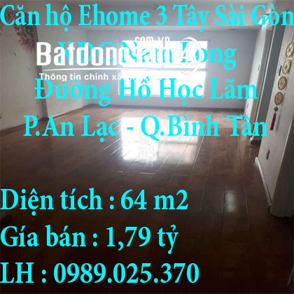 Căn hộ 2 pN 64 m2 Ehome 3 Tây Sài Gòn KDC Nam Long