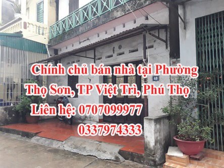 CHÍNH CHỦ cần bán nhà tại Phường Thọ Sơn, TP Việt Trì, Phú Thọ.