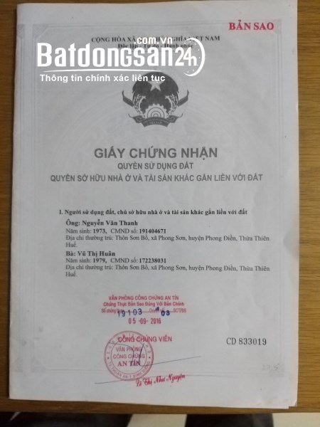 BÁN NHÀ TẠI 169 BÌNH HÒA 03 – PHƯỜNG BÌNH HÒA – TP THUẬN AN – BÌNH