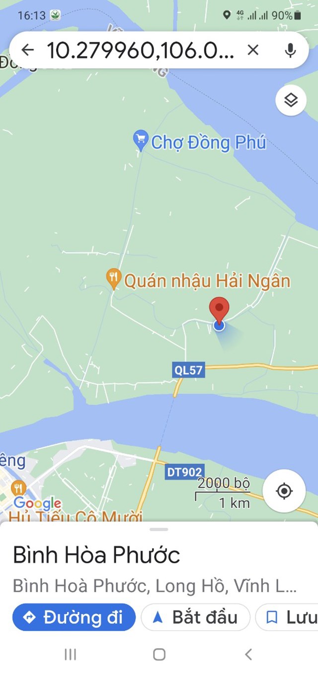 CẦN BÁN ĐẤT tại Xã Bình Hòa Phước, Huyện Long Hồ, Vĩnh Long
