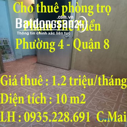 Cho thuê phòng trọ 865 Phạm Thế Hiển, Phường 4, Quận 8, TPHCM