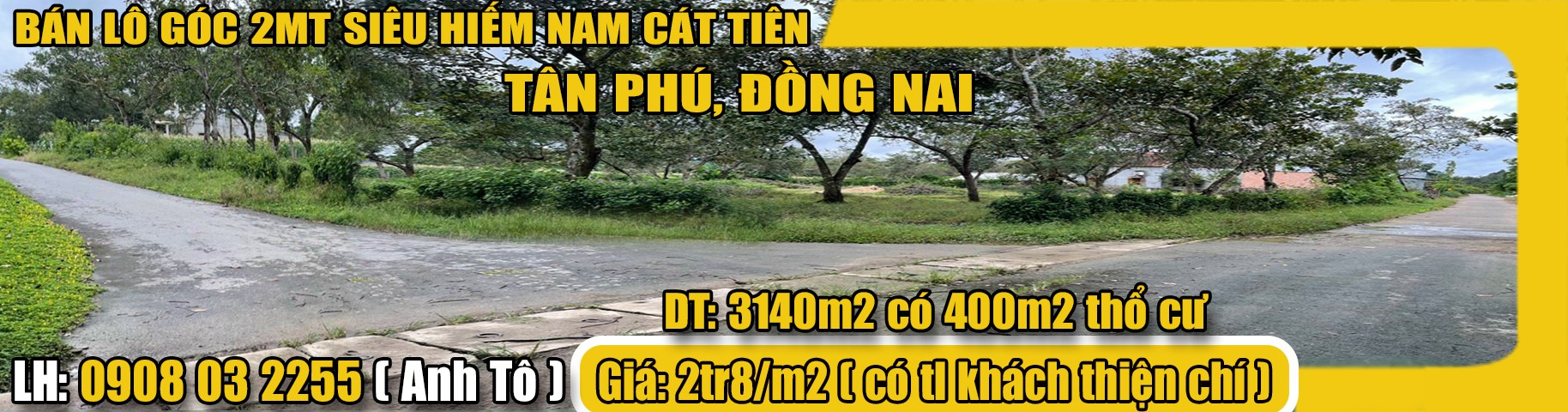 CHÍNH CHỦ TÔI CẦN BÁN LÔ GÓC 2MT SIÊU HIẾM NAM CÁT TIÊN, TÂN PHÚ,