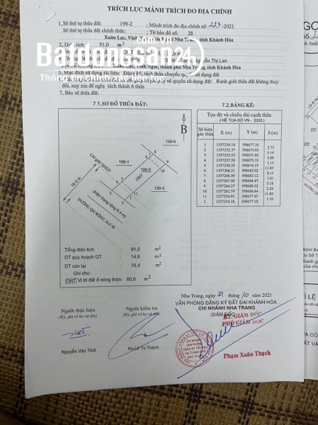 CẦN RA GẤP 4 LÔ ĐẤT ĐẸP MẶT TIỀN LIÊN HOA, XÃ VĨNH NGỌC, TP NHA