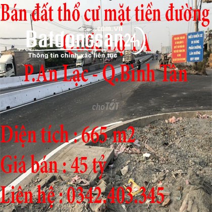 Bán đất mặt tiền QL1A Bình Tân 665m2