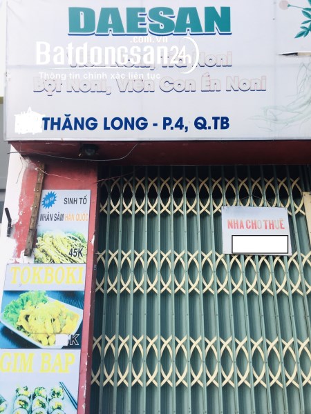 Cho Thuê Nhà MT Thăng Long, P.4, Q.Tân Bình