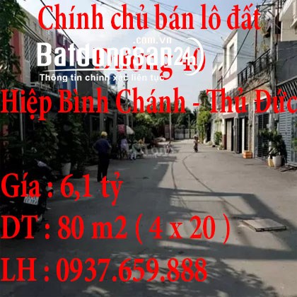 Chính chủ bán lô đất  Đường 40, HBC, Thủ Đức