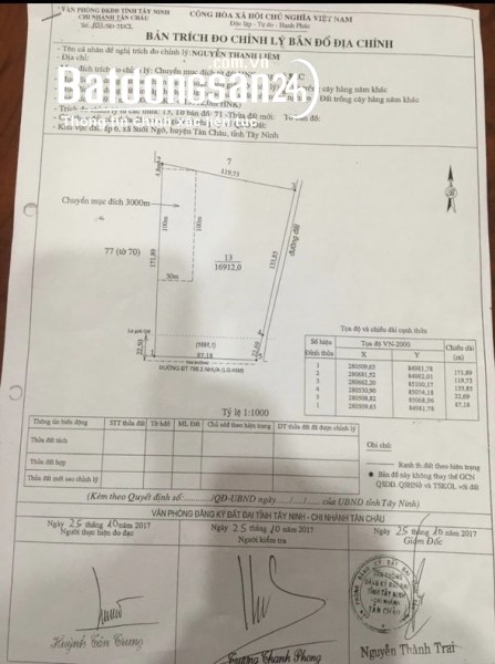 Mặt tiền đường nhựa 32m chính chủ cần bán full thổ cư 16,920m2 , chỉ