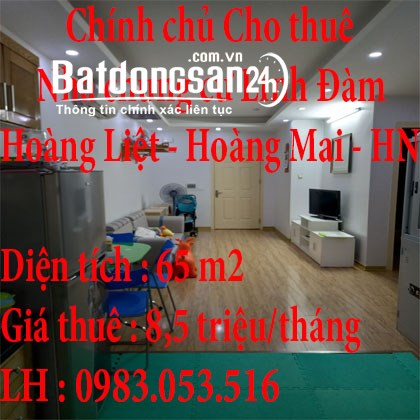 Chính chủ Cho thuê nhà chung cư Linh Đàm Hoàng Mai Hà Nội