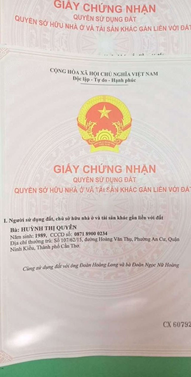 BÁN ĐẤT MẶT TIỀN tại Đường Huỳnh Thị Nở, Phường Thường Thạnh, Quận