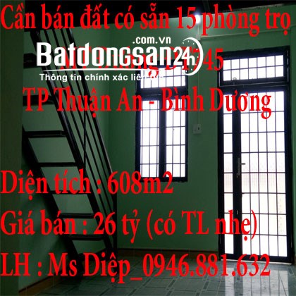 Cần bán đất có sẵn 15 phòng trọ Mặt Tiền Đường ĐT745, Thành Phố Thuận