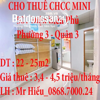 CHO THUÊ CĂN HỘ CHUNG CƯ MINI TẠI ĐIỆN BIÊN PHỦ