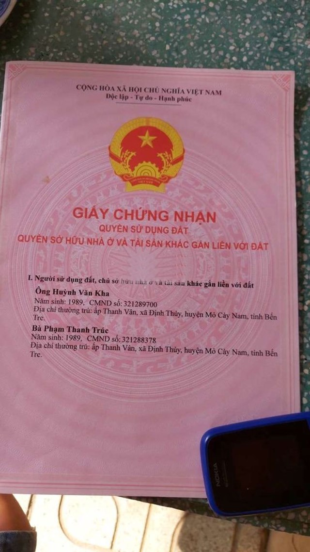CHÍNH CHỦ CẦN BÁN ĐẤT MẶT TIỀN tại Xã Định Thủy, Huyện Mỏ Cày Nam,