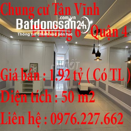 Chung cư trung tâm Quận 4, GIÁ DƯỚI 2 TỶ